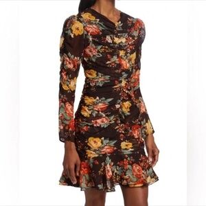 Veronica Beard. Hedera Silk Floral‎ Mini Dress.